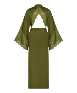 Satin Kimono - Green -Deals Bare Bralettes Store 204173 6