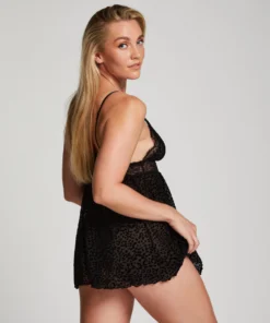 Babydoll Animal Flock Lace - Black -Deals Bare Bralettes Store 204174 4 scaled