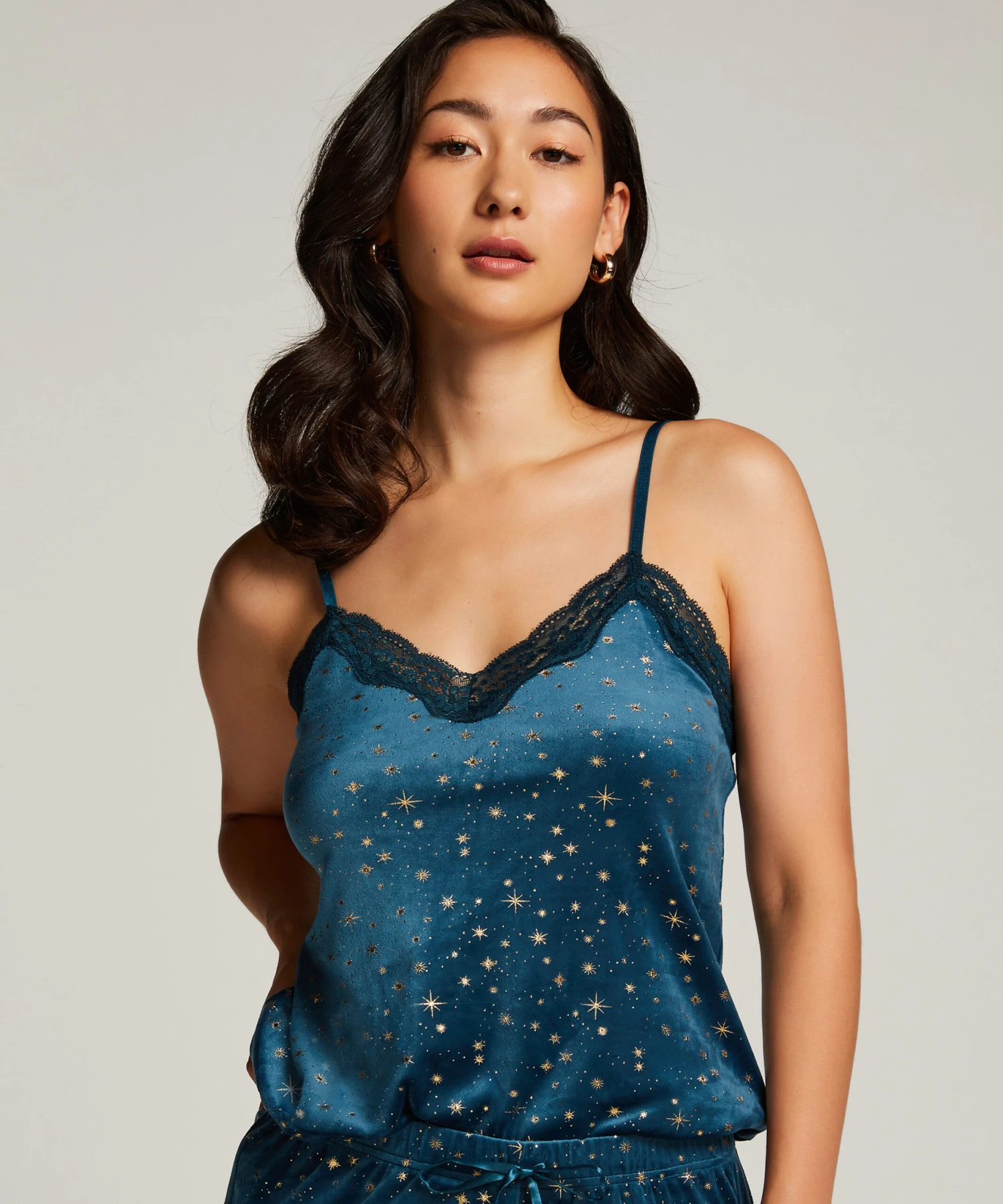 Velvet Lace Cami - Blue 1 Velvet Lace Cami - Blue