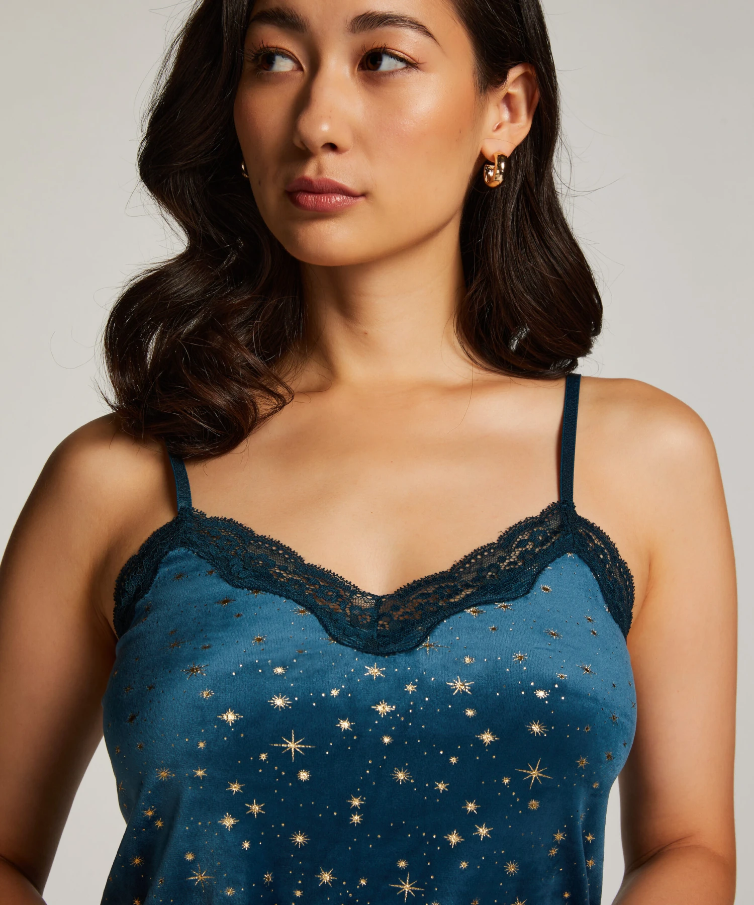 Velvet Lace Cami - Blue 2 Velvet Lace Cami - Blue - Image 2