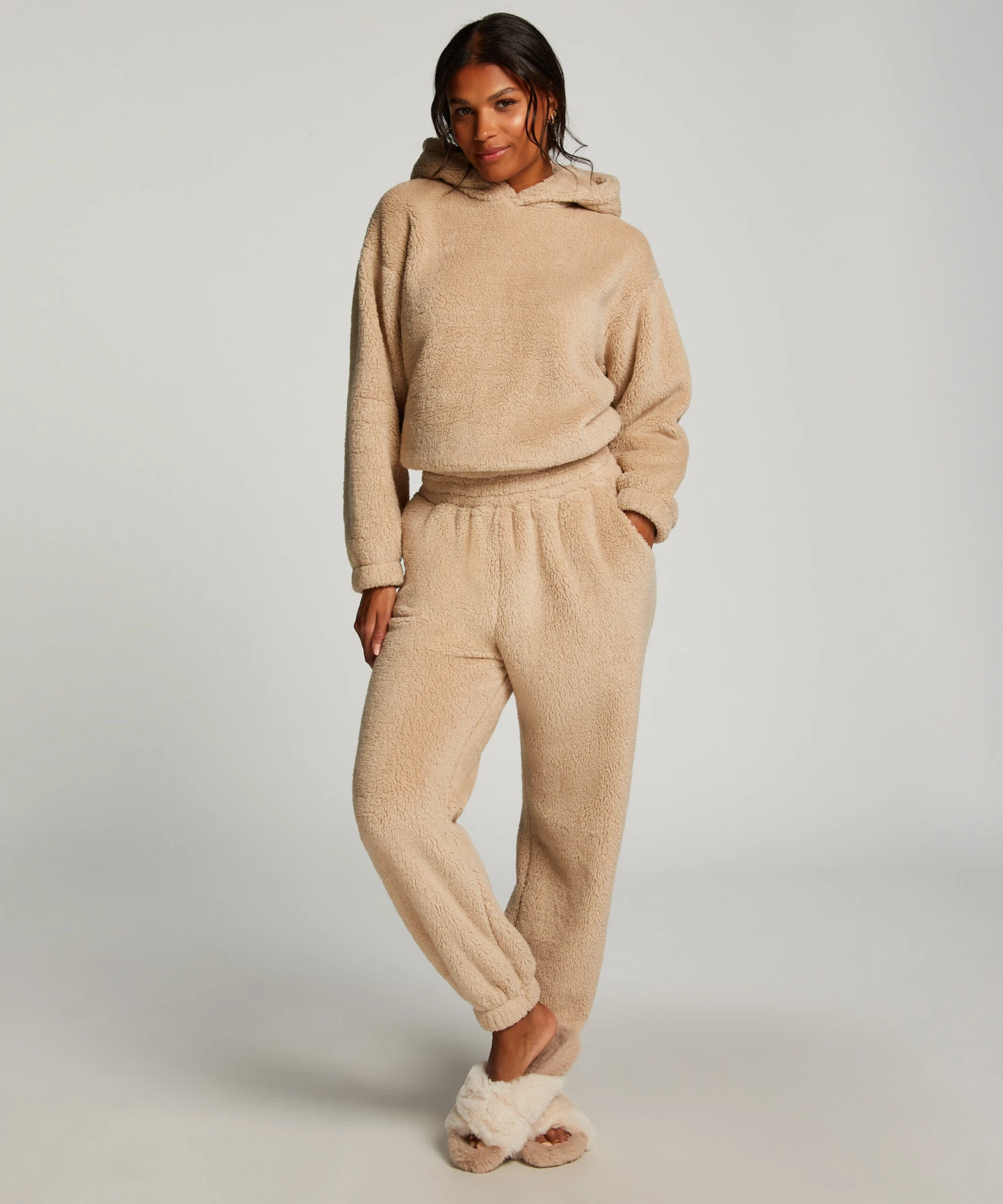 Snuggle Fleece Joggers - Beige 1 Snuggle Fleece Joggers - Beige
