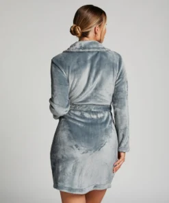 Zip Fleece Bathrobe - Blue -Deals Bare Bralettes Store 204191 4 scaled