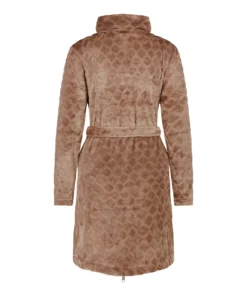 Zip Fleece Bathrobe - Brown -Deals Bare Bralettes Store 204192 6 scaled