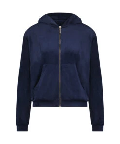 Velour Hoodie Jacket - Blue -Deals Bare Bralettes Store 204212 5