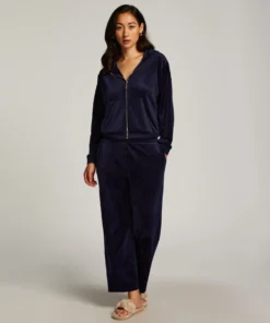 Velours Pyjama Pants - Blue