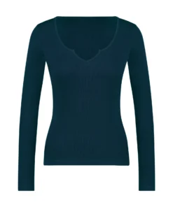 Top V-neck Long Sleeves - Blue -Deals Bare Bralettes Store 204216 5 scaled