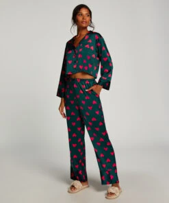 Satin Long-Sleeved Jacket - Green -Deals Bare Bralettes Store 204225 3