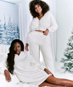 Snuggle Fleece Joggers - White -Deals Bare Bralettes Store 204231 17