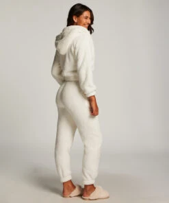 Snuggle Fleece Joggers - White -Deals Bare Bralettes Store 204231 4