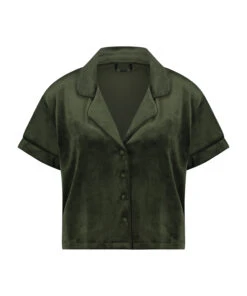 Short Sleeve Velour Jacket - Green -Deals Bare Bralettes Store 204238 5