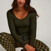 Long-Sleeved Pyjama Top - Green