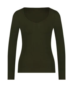 Long-Sleeved Pyjama Top - Green -Deals Bare Bralettes Store 204242 5