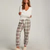 Flannel Pyjama Pants - Beige