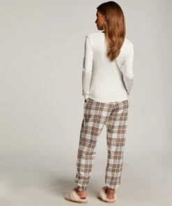 Flannel Pyjama Pants - Beige 7 Flannel Pyjama Pants - Beige -Deals Bare Bralettes Store 204243 4