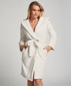 Fleece Bathrobe - White