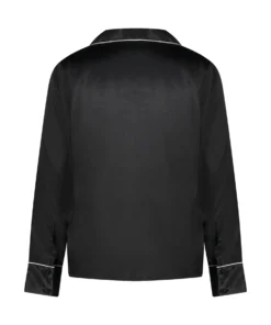 Satin Long-Sleeved Jacket - Black -Deals Bare Bralettes Store 204259 6 scaled