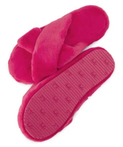 Crossed Fake Fur Slippers - Pink 5 Crossed Fake Fur Slippers - Pink -Deals Bare Bralettes Store 204286 6