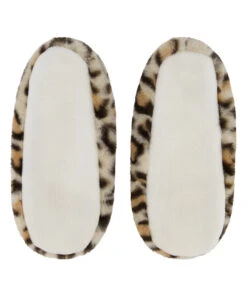 Leopard Cosy Ballerina Slippers - Beige -Deals Bare Bralettes Store 204300 6