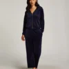 Petite Velours Pyjama Bottoms - Blue