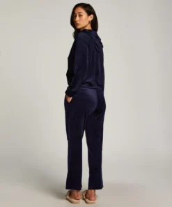Petite Velours Pyjama Bottoms - Blue -Deals Bare Bralettes Store 204586 4 scaled