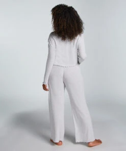 Pointelle Long-Sleeved Pyjama Top - Grey 9 Pointelle Long-Sleeved Pyjama Top - Grey -Deals Bare Bralettes Store 204798 4