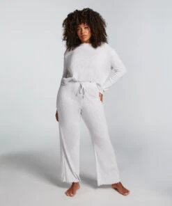 Pointelle Pyjama Pants - Grey